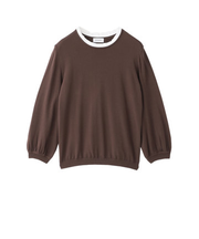 フリルカラーパフスリーブニット