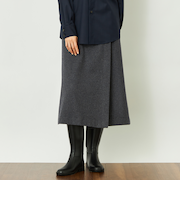 GREY LABEL ウールフラノラップスカート