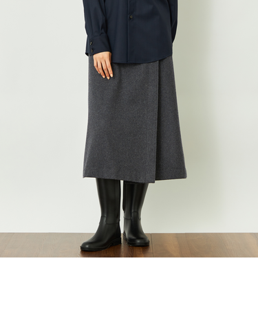 GREY LABEL ウールフラノラップスカート