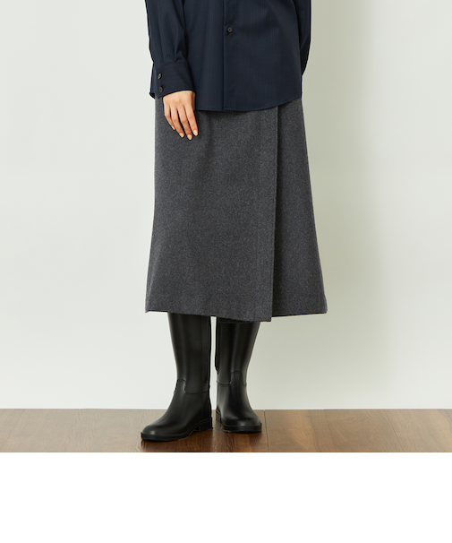 GREY LABEL ウールフラノラップスカート