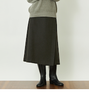 GREY LABEL ウールフラノラップスカート
