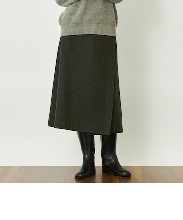 GREY LABEL ウールフラノラップスカート