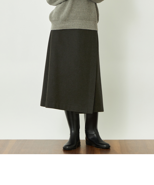 GREY LABEL ウールフラノラップスカート