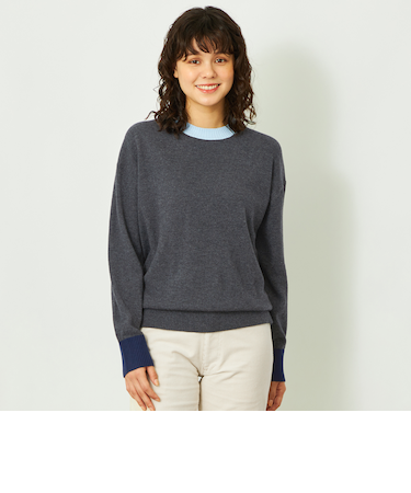 GREY LABEL ウールカシミヤバイカラーニット