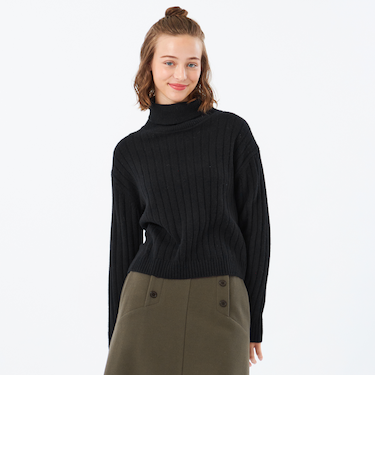 ウールカシミヤハイネックニット