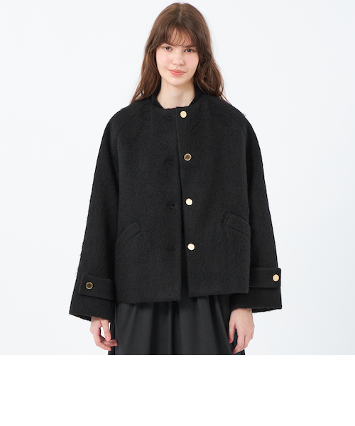 MACKINTOSH PHILOSOPHY✨ノーカラー圧縮ウール　シャギーコート WELBURY NO COLLAR SHORT（ウェルベリーノー