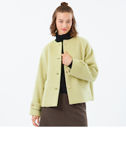 【WELBURY NO COLLAR SHORT(ウェルベリーノーカラーショート)】ウールシャギー製