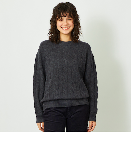 GREY LABEL ウールカシミヤケーブルニット