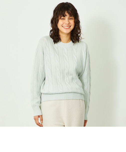 GREY LABEL ウールカシミヤケーブルニット