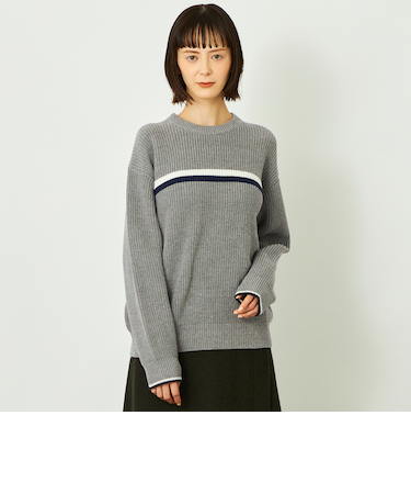 GREY LABEL ローゲージラインニット