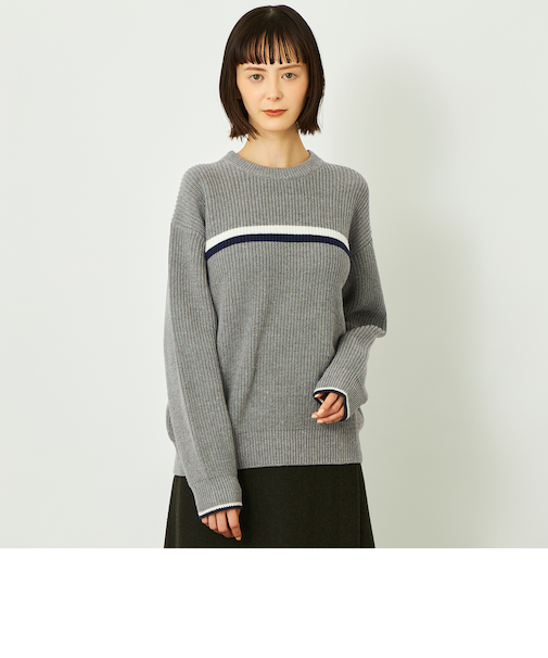 GREY LABEL ローゲージラインニット