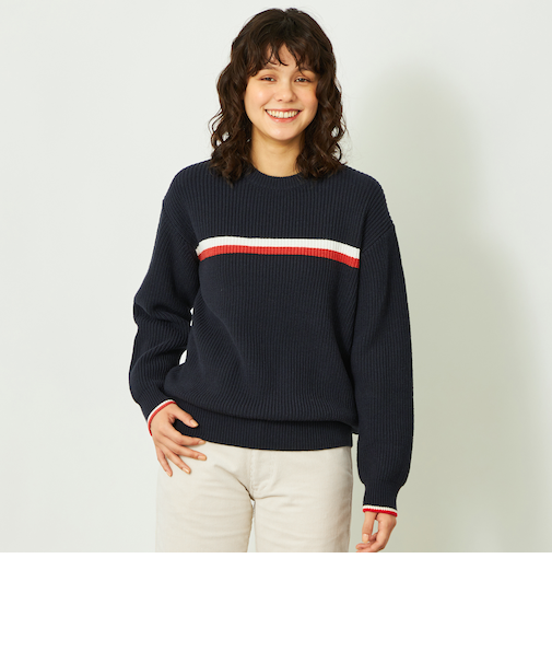 GREY LABEL ローゲージラインニット