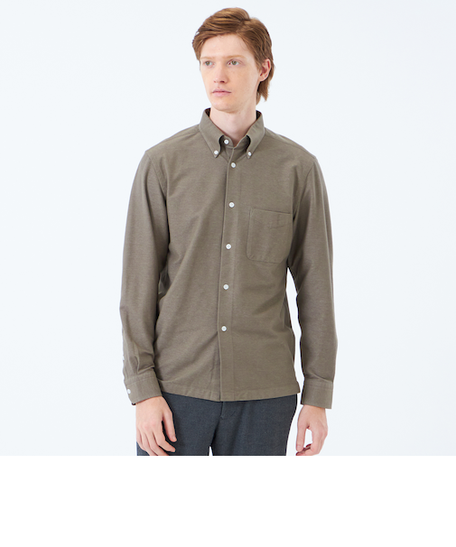 シャンブレーネル スクエアボタンダウン