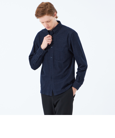 シャンブレーネル スクエアボタンダウン