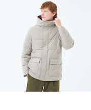 メモリーストレッチ フーデッドダウンブルゾン