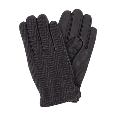 EMMETEX ヘリンボーン×レザー　スマホグローブ