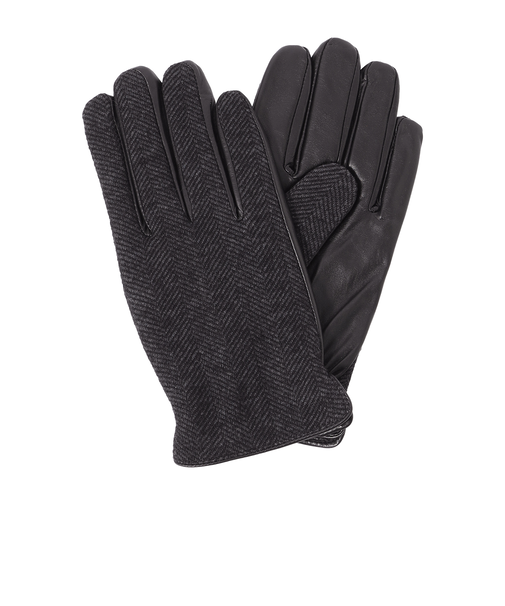 EMMETEX ヘリンボーン×レザー　スマホグローブ