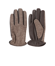 EMMETEX ヘリンボーン×レザー　スマホグローブ