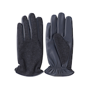 EMMETEX ヘリンボーン×レザー　スマホグローブ