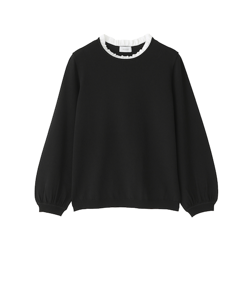 フリルカラーニット