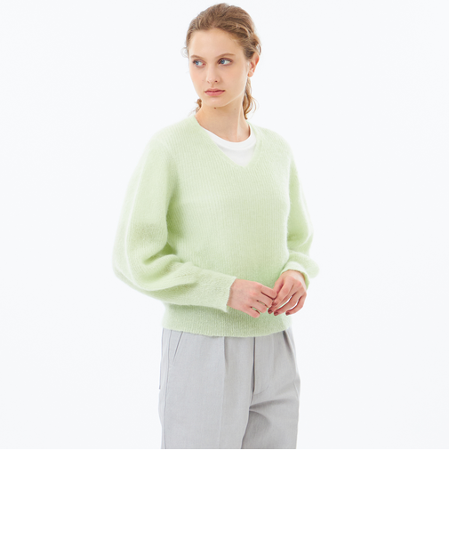 【WEB&一部店舗限定】モヘヤミックスVネックニット