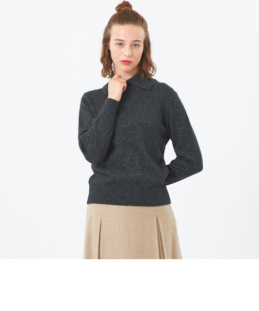 グリッターハイネックニット