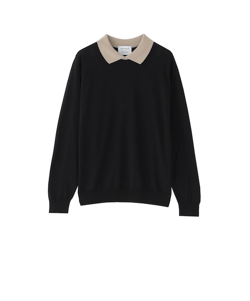 【JOHN SMEDLEY】バイカラーニットポロシャツ