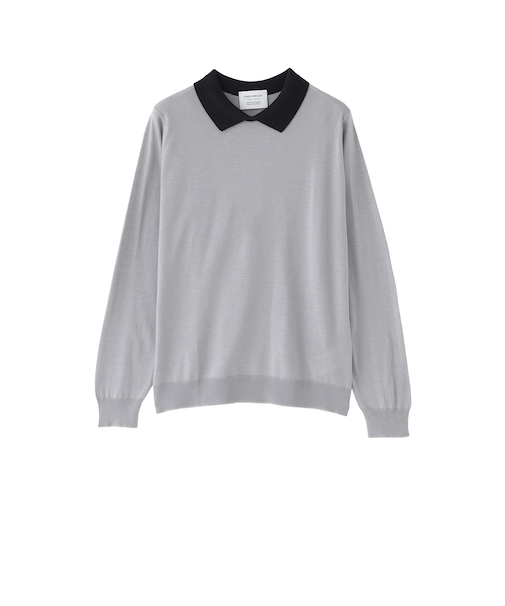 【JOHN SMEDLEY】バイカラーニットポロシャツ