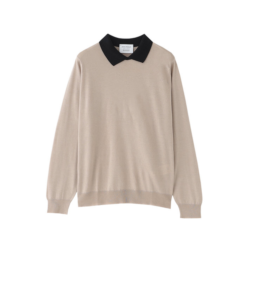【JOHN SMEDLEY】バイカラーニットポロシャツ