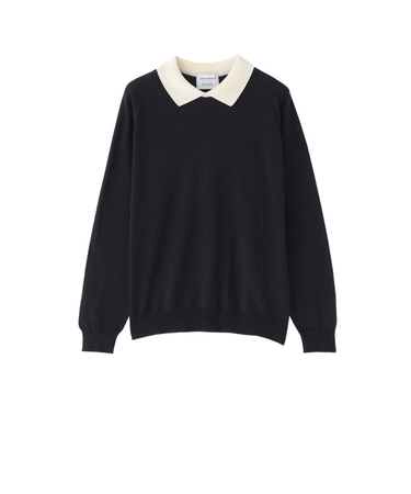 【JOHN SMEDLEY】バイカラーニットポロシャツ