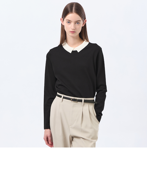 【Bicolor Knit Polo(バイカラーニットポロ)】ロングスリーブ