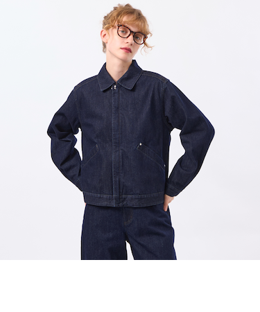 フライフロントデニムブルゾン