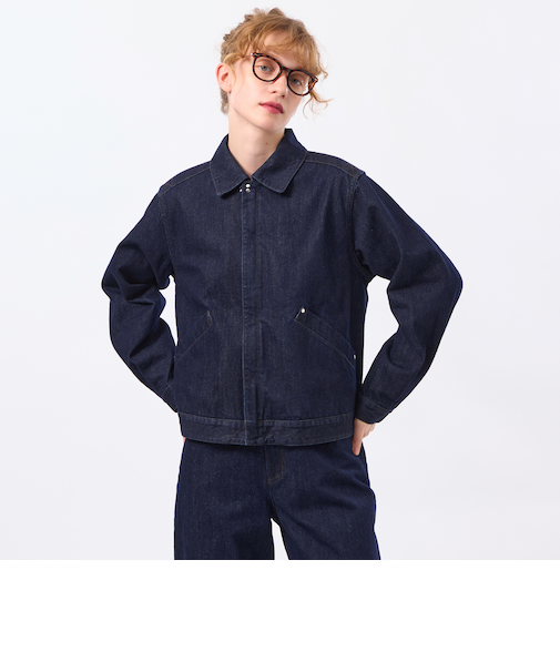 フライフロントデニムブルゾン