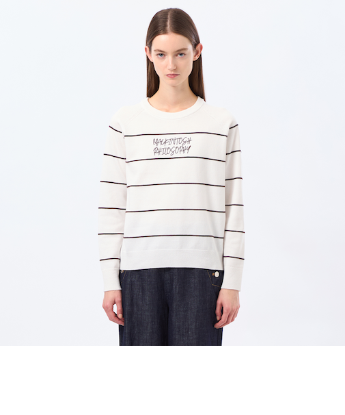 ライティングロゴボーダーニット