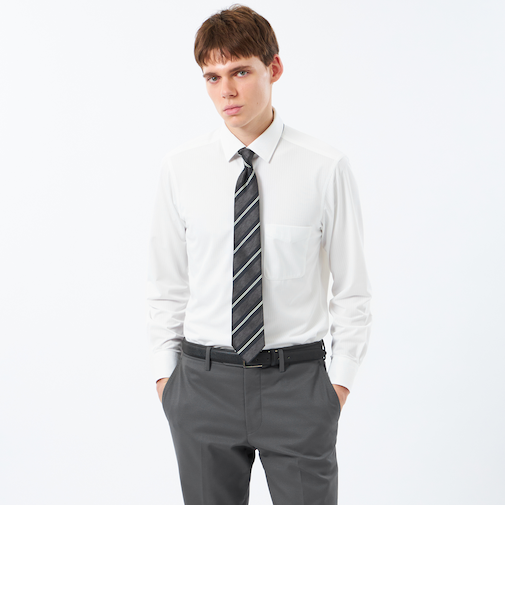 トロッター セミワイドシャツ トリコットストライプ