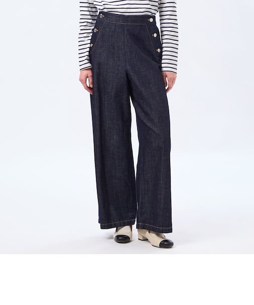 コットンリネンデニムマリンパンツ