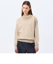 バイカラーロールニット