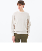 クルーネックプルオーバー 畔調ファインニット