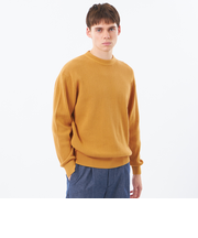 クルーネックプルオーバー 畔調ファインニット