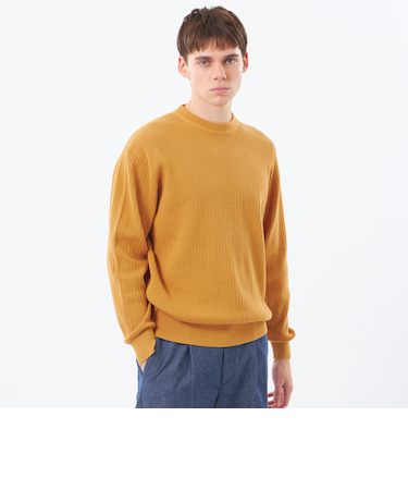 クルーネックプルオーバー 畔調ファインニット