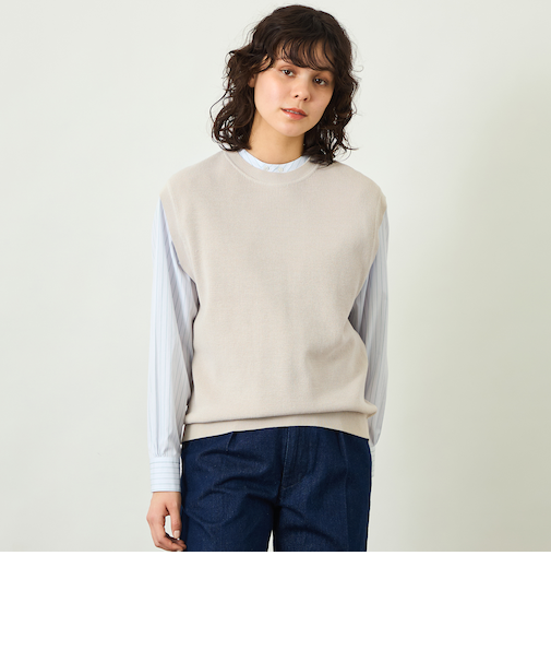 【GREY LABEL】ファインコットンニットベスト