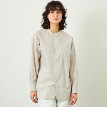 【GREY LABEL】バンドカラーパターンドシャツ