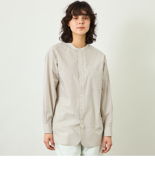 【GREY LABEL】バンドカラーパターンドシャツ