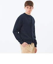 ニットカーディガン 畔調ファインニット