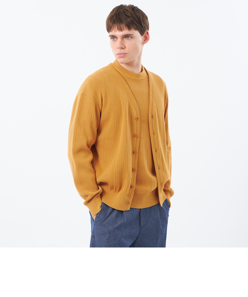 ニットカーディガン 畔調ファインニット