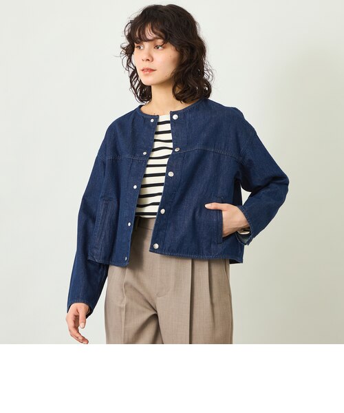 GREY LABEL】デニムノーカラートラッカージャケット GREY LABEL】デニムノーカラートラッカージャケット
