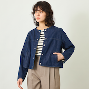 【GREY LABEL】デニムノーカラートラッカージャケット