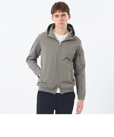 リブダンボールニット コンビパーカー