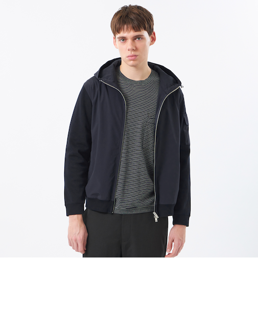 リブダンボールニット コンビパーカー