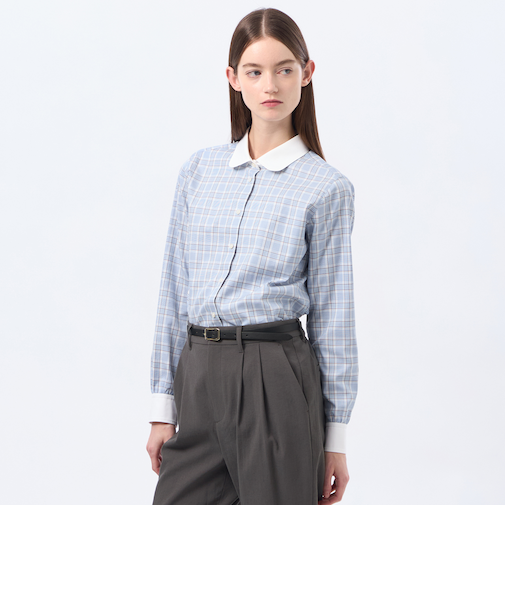 ラウンドカラーベーシックシャツ